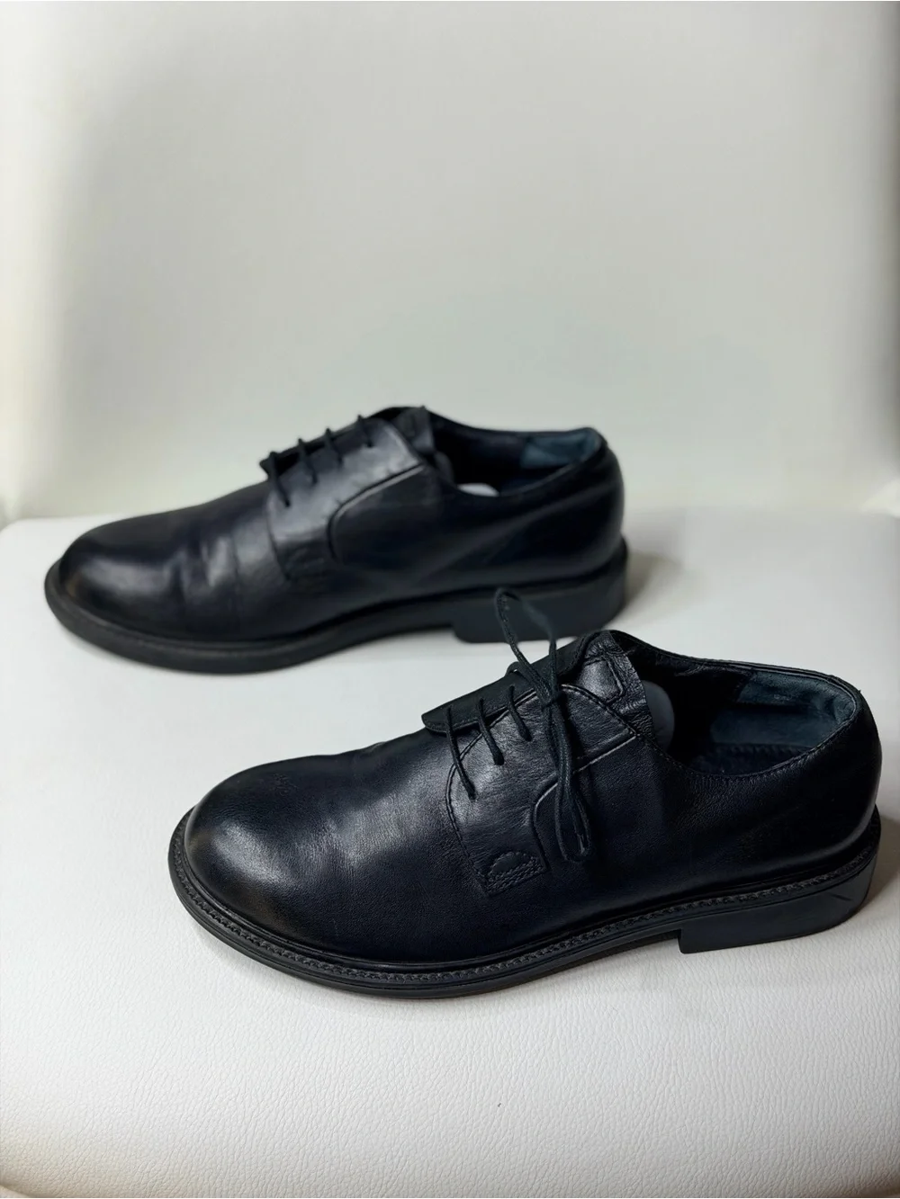 C2 by Calibrate Black Leather Derby Shoes Size 36.5